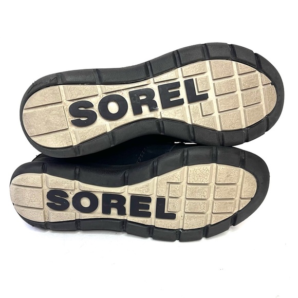 Sorel Explorer Black Suede/Leather and Faux Fur Boots - Sz 7.5 - Picture 10 of 11